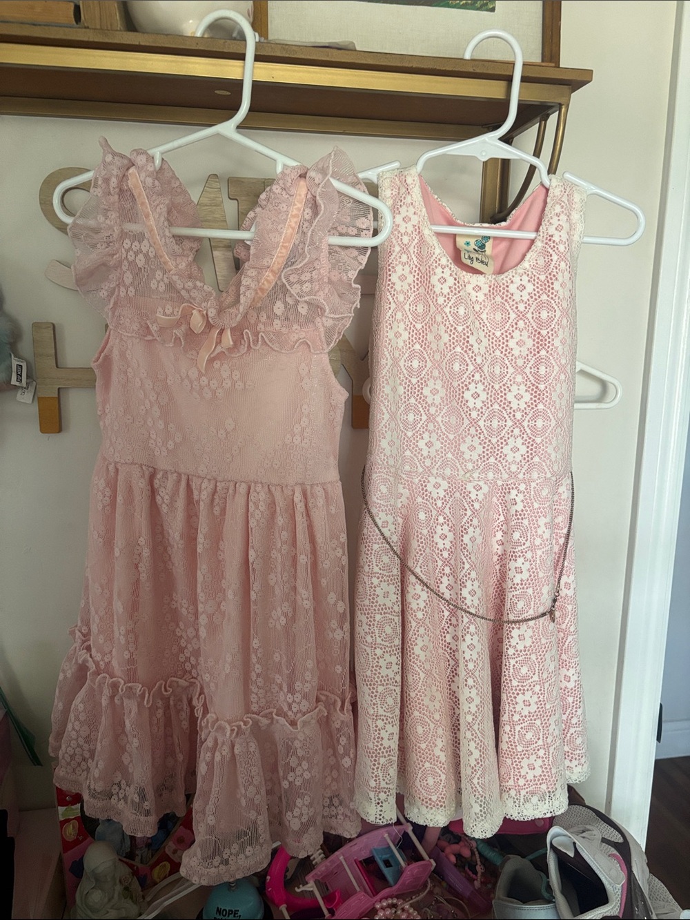 Girls' Pink Lace Dress with Ruffle Details - Soft Pink (2)